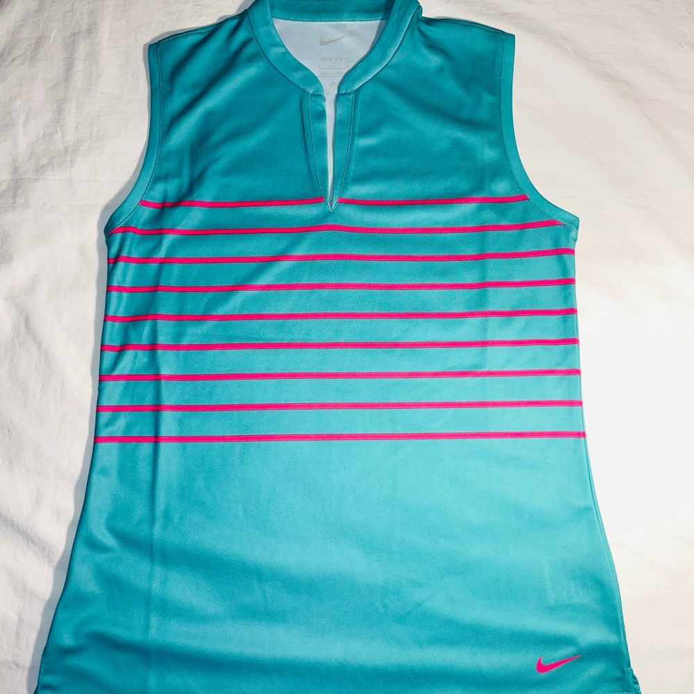 NWT-Nike Women Dri-Fit Sleeveless Golf Polo Shirt Sz Small